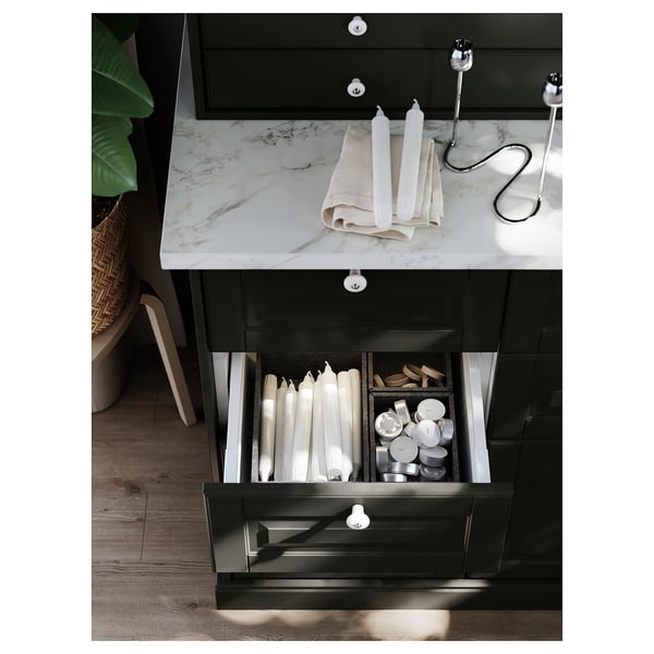 EKBACKEN Worktop, white lively marble effect/laminate, 246x2.8 cm
