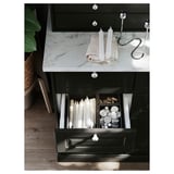 EKBACKEN Worktop, white lively marble effect/laminate, 246x2.8 cm