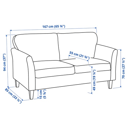 Illustration with measurements for the product: EKHOLMA.