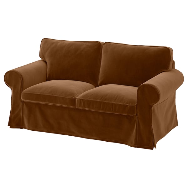 EKTORP 2-seat sofa, Alhamn dark yellow-brown