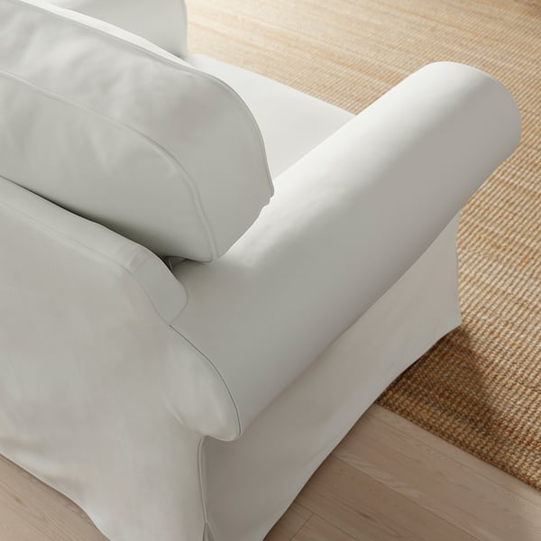 EKTORP Armchair and footstool, Blekinge white