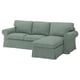 EKTORP Cover f 3-seat sofa w chaise longue, Hemmesta grey-green