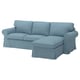 EKTORP Cover f 3-seat sofa w chaise longue, Naggen grey-blue