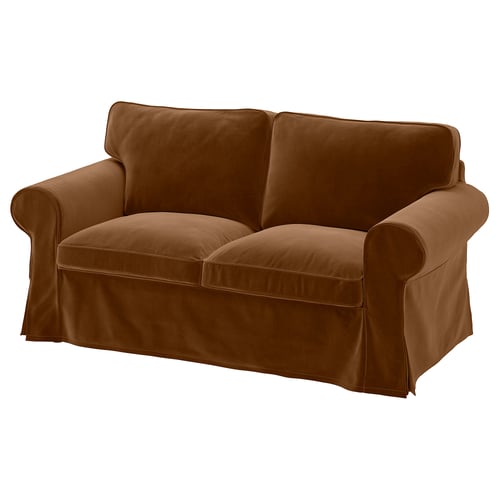 EKTORP Cover for 2-seat sofa, Alhamn dark yellow-brown