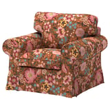 EKTORP Cover for armchair, Mångbyn brown/multicolour