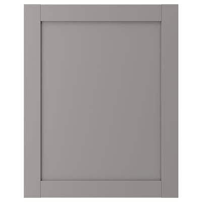Modern grey ENHET cabinet door, plain, rectangular with sleek design.