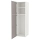 Option: ENHET tall, white cabinet with gray doors, two shelves, clean minimalist design.