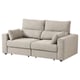 ESKILSTUNA sofa, beige, high-back, adjustable headrests, polyester blend fabric, rectangular shape.