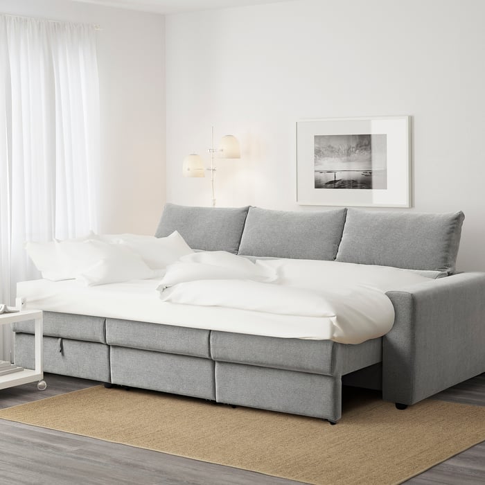 ESKILSTUNA 3seat sofa, With chaise longue/Tallmyra white/black IKEA