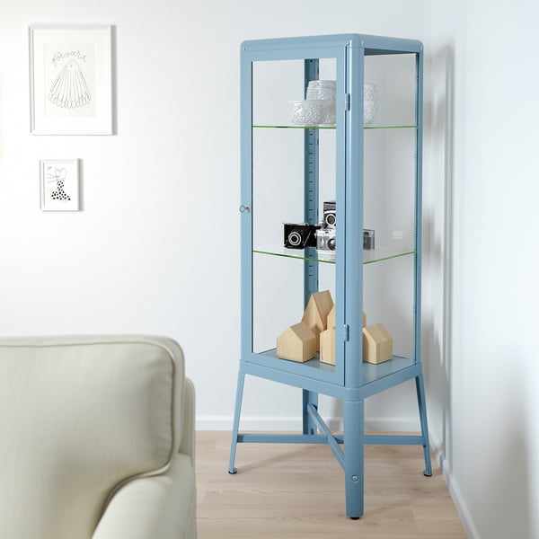 Fabrikor Glass Door Cabinet Blue Ikea