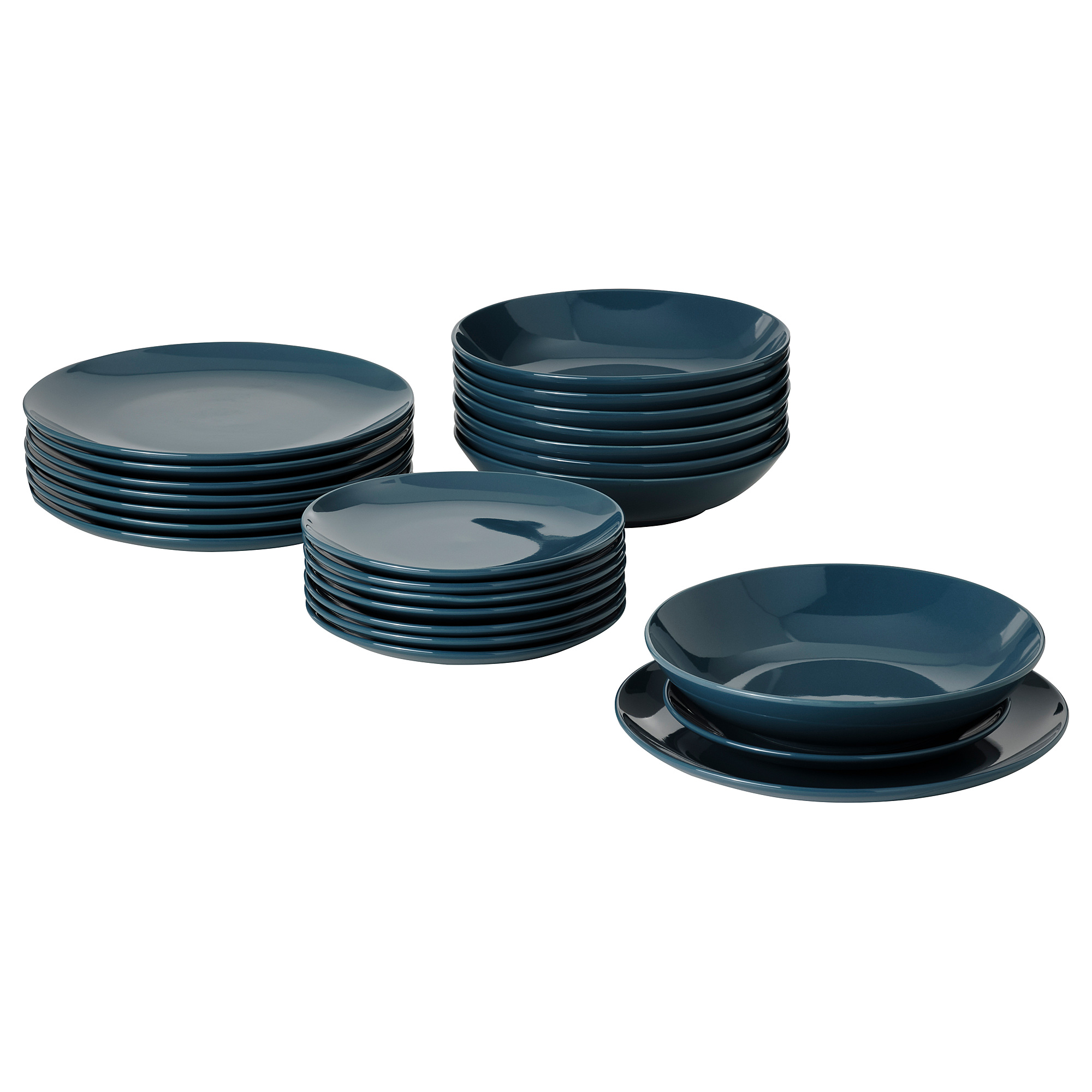 FÄRGKLAR 24piece service, glossy dark turquoise IKEA