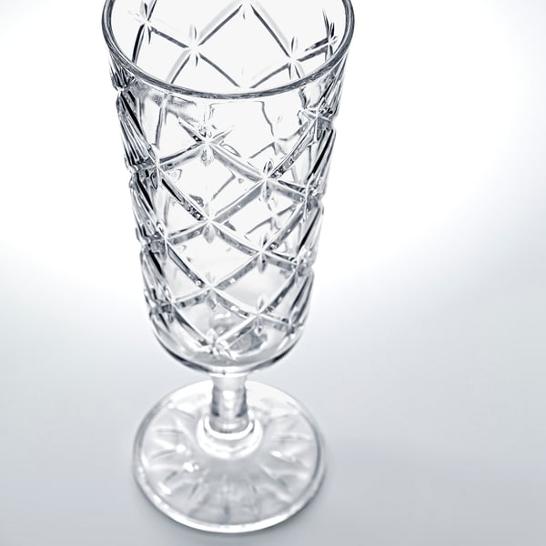 FLIMRA Champagne glass clear glass, patterned IKEA