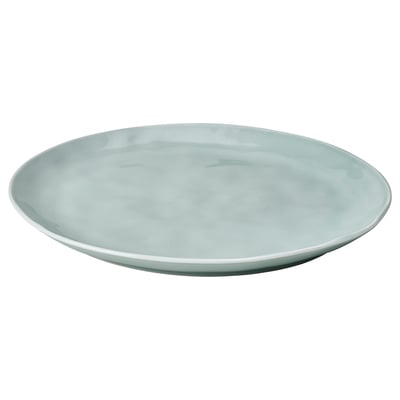FORELLTETRA Plate, turquoise/grey, 29x25 cm