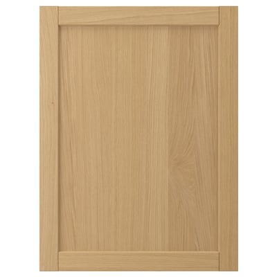 Forsbaka light oak veneer cabinet door with beveled edges in classic frame design.