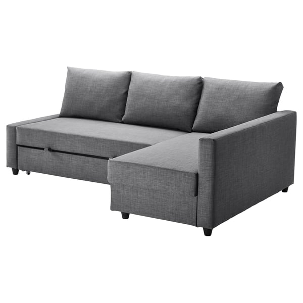 FRIHETEN Corner sofa-bed with storage, Skiftebo dark grey - IKEA Spain