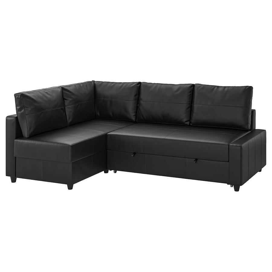 FRIHETEN corner sofabed with storage, with extra back cushions/Bomstad