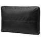 Black leather-like rectangular cushion, part of the FRIHETEN sofa set, designed for comfort and versatility.