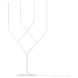 FRÖJDA white led candelabra, minimalist scandinavian design, stands tall with four arms, steel base, spreads soft light.