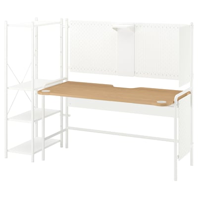 FRÖSKELÅS Gaming desk, with storage/white