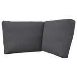 Dark grey, rectangular outdoor seat cushion with zipper, made from recycled polyester.