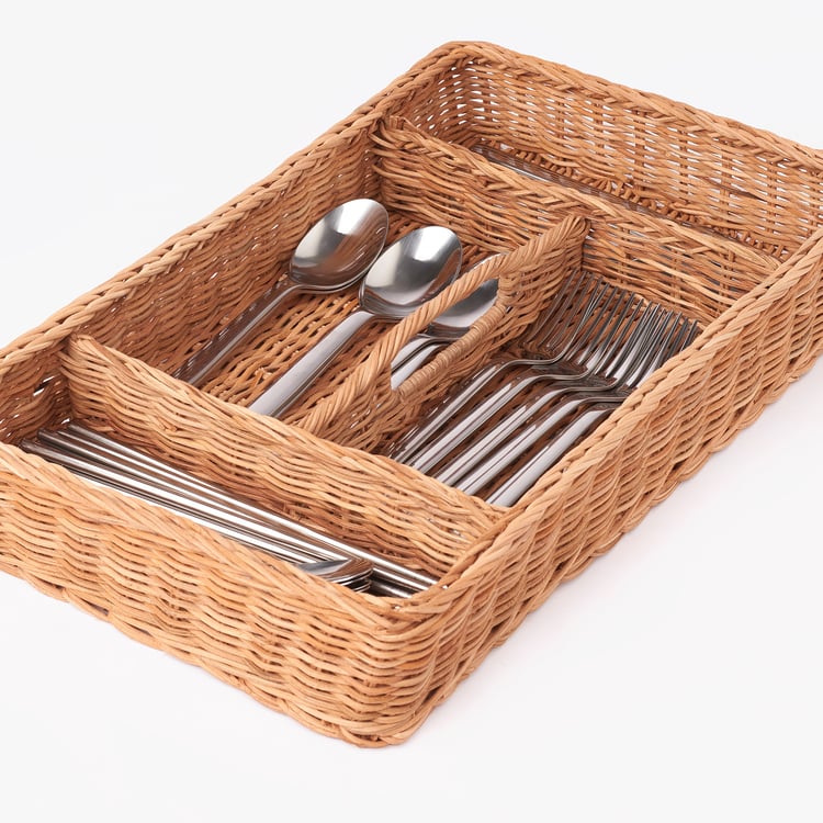 GANSBYN Cutlery tray, rattan, 25x43 cm IKEA