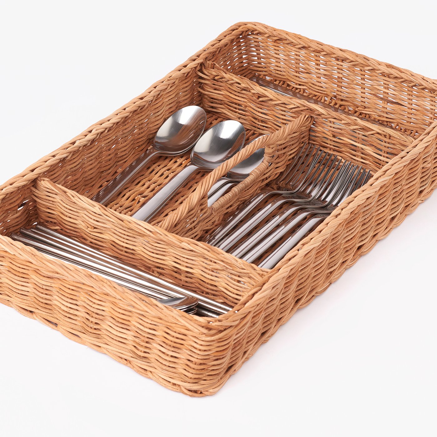GANSBYN Cutlery tray, rattan, 25x43 cm IKEA
