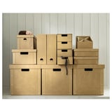 GÄRDESGÅRD Storage box with lid, natural, 25x35x16 cm