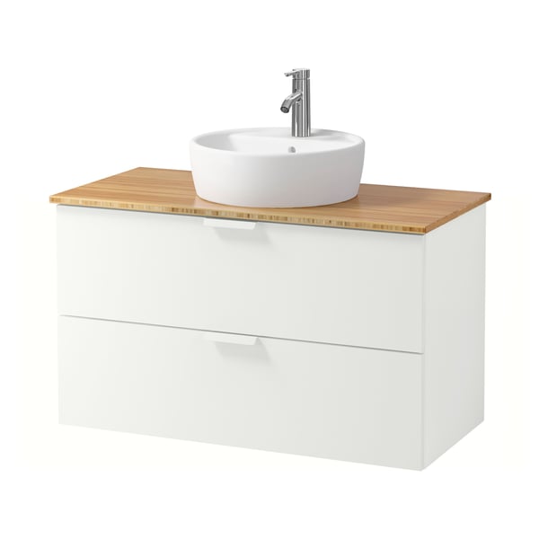 Godmorgon Tolken Tornviken Wsh Stnd W Countertop 45 Wsh Basin White Bamboo Dalskar Tap 102x49x74 Cm Ikea