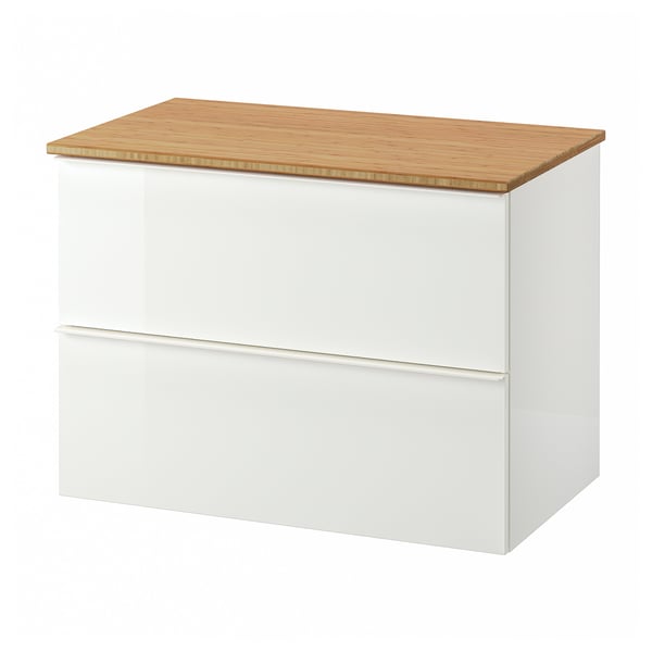 Godmorgon Tolken Wash Stand With 2 Drawers High Gloss White