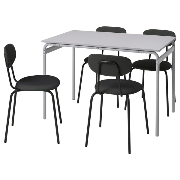 GRÅSALA ÖSTANÖ Table and 4 chairs, grey/Remmarn grey, 110 cm - IKEA Spain