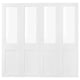 Option: White GRIMO wardrobe doors, with glass panels and white covers, sliding style.