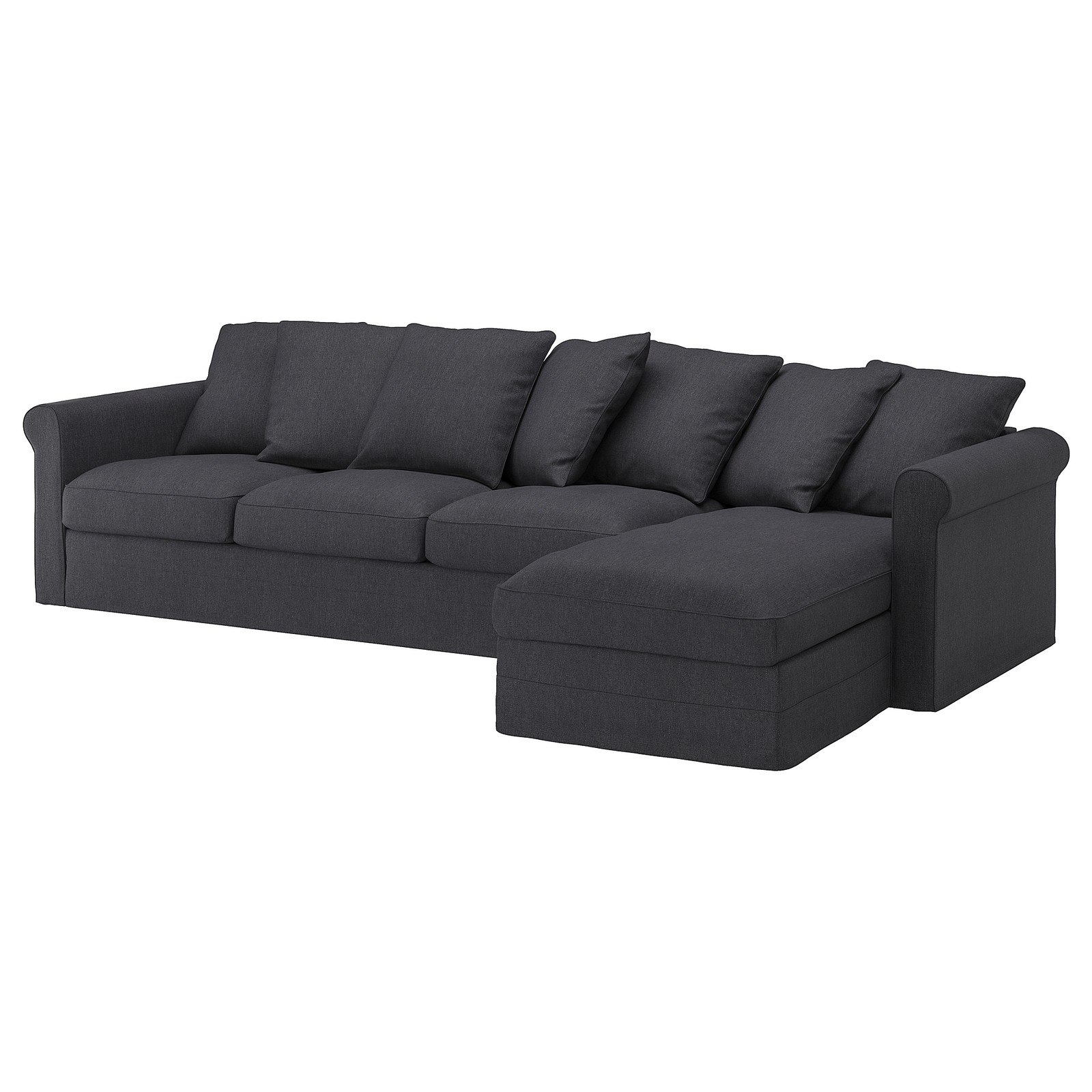 GRÖNLID 4seat sofa with chaise longue/Kimstad dark brown IKEA