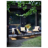 GULLBERGSÖ Cushion cover, yellow/white striped/outdoor indoor, 50x50 cm