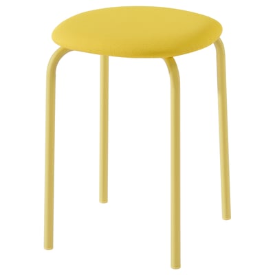 A yellow GULTARP stool with a round, cushioned seat and four curved metal legs.