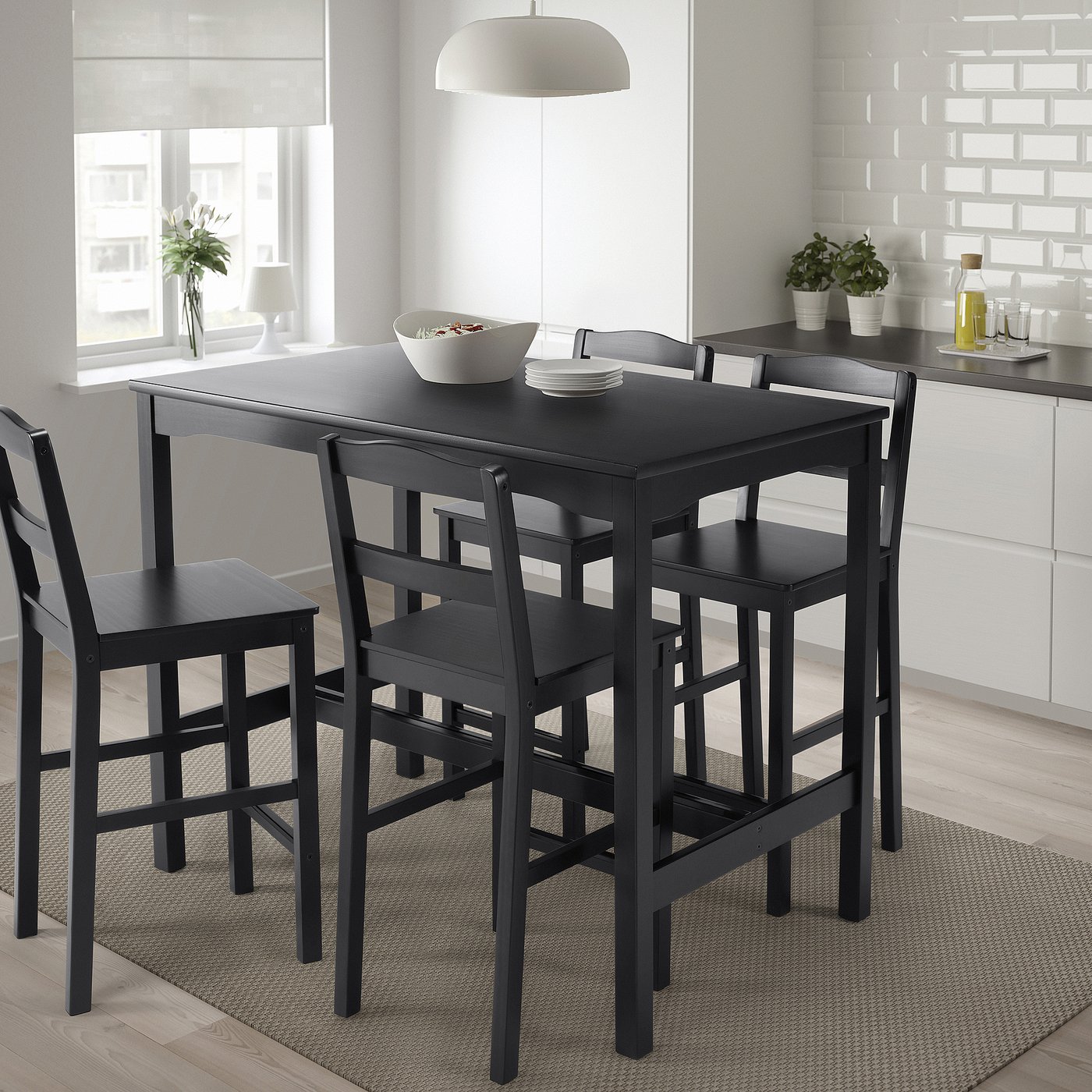 HÄGERNÄS bar table and bar stools, black stained pine IKEA Spain - Main Image