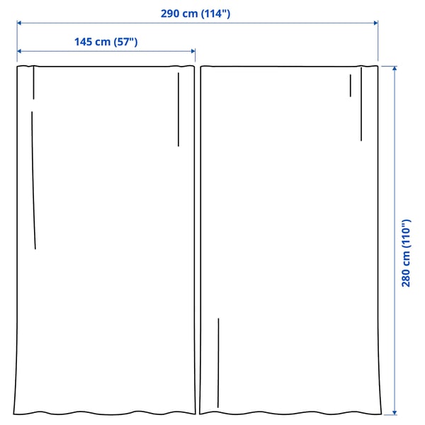 HÄLLEBRÄCKA Sheer curtains, 1 pair, light beige/with eyelets, 145x280 cm