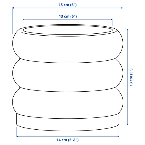 Illustration with measurements for the product: HASSELBUKETT.
