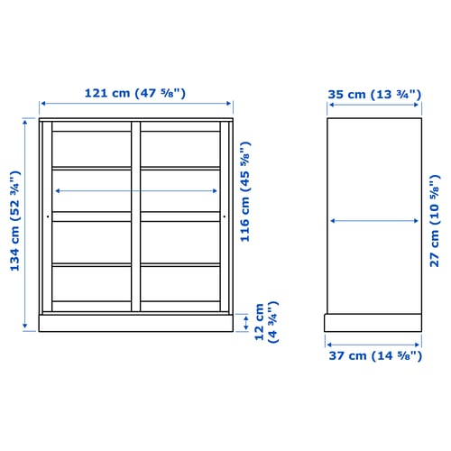 Illustration with measurements for the product: HAVSTA.