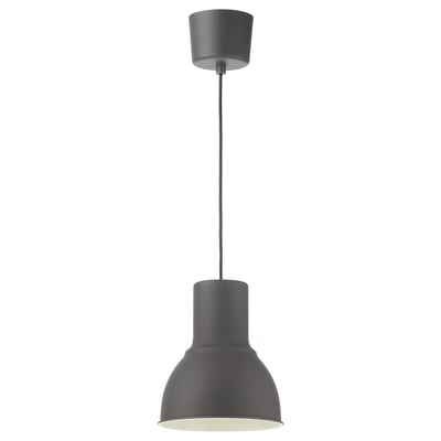 HEKTAR pendant lamp, black, round shape, modern industrial design.