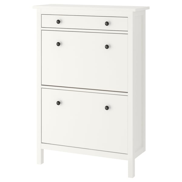 HEMNES Armoire à chaussures 2 casiers, blanc, 89x30x127 cm - IKEA