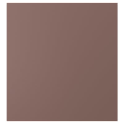 Displays a maroon-colored HJORTVIKEN textured cabinet door with a subtle embossed effect, featuring a modern design and rectangular shape.