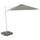 A gray HÖGÖN patio umbrella with a rectangular base and adjustable, angled design for outdoor shade.