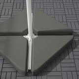 A high-quality concrete parasol base with a powder-coated metal pole. The modern design ensures stability and durability, suitable for outdoor use.