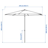 Illustration with measurements for the product: HÖGÖN.