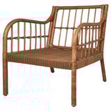 Rattan HOLMSTA armchair, earthy, curved, comfortable