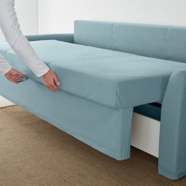 Holmsund Three Seat Sofa Bed Orrsta Light Blue Ikea