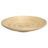HULTET round woven bamboo tray - natural color, handmade, circular shape, flat design.