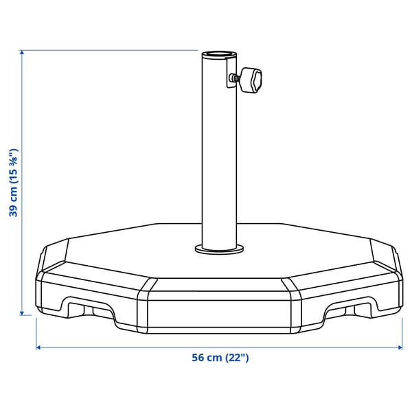 Illustration with measurements for the product: HUVÖN.