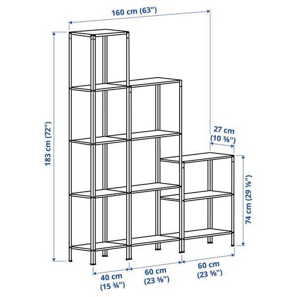 Illustration with measurements for the product: HYLLIS.