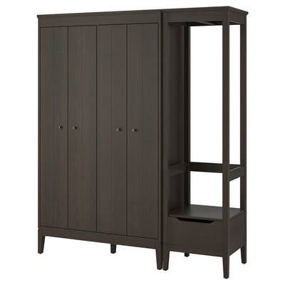 IDANÄS wardrobe with open & closed sections, adjustable shelves, modern design